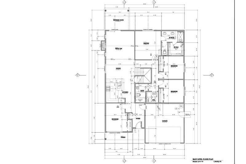 House Blueprint - Floor Plan - Main Floor for Contemporary House Plan #53-773 - 5 bed, 2 bath