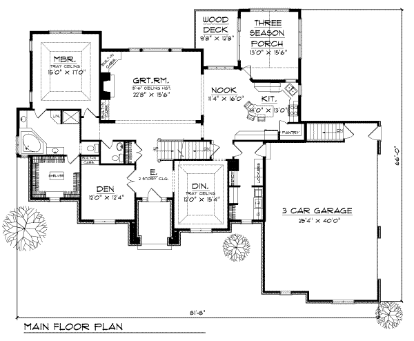 Home Plan - Traditional Floor Plan - Main Floor Plan #70-480