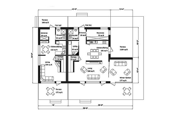 Floor Plan - Main Floor for Modern House Plan #549-5 - 5 bed, 5 bath