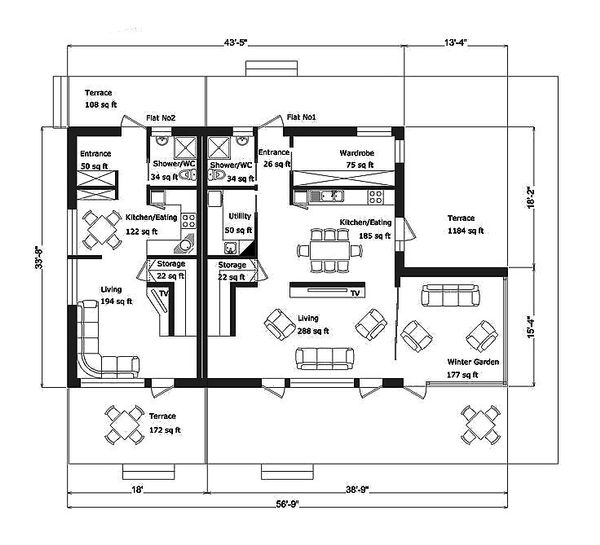 Modern Floor Plan - Main Floor Plan #549-5
