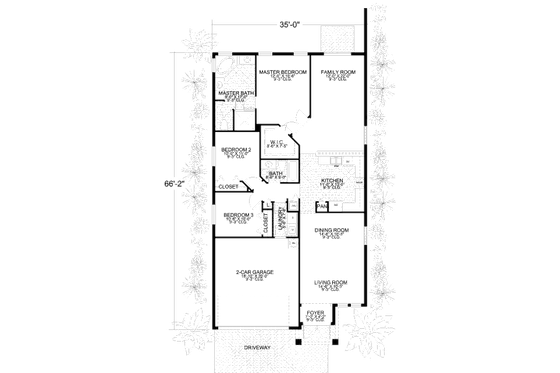 Floor Plan - Main Floor for Mediterranean House Plan #420-113 - 3 bed, 2 bath