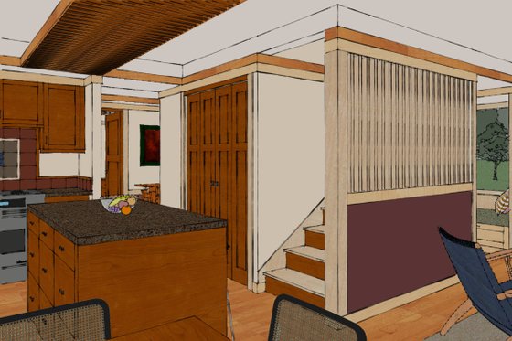 Interior - Kitchen 1 for Craftsman House Plan #454-13 - 2 bed, 2 bath