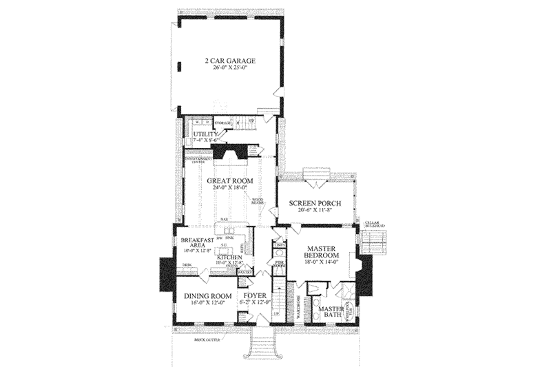 Home Plan - Floor Plan - Main Floor for Colonial House Plan #137-243 - 4 bed, 4 bath