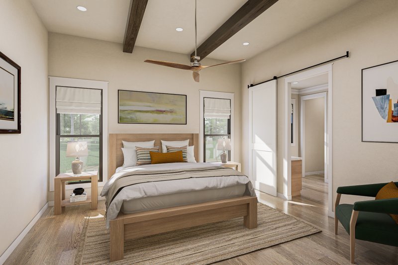 Dream House Plan - Interior - Master Bedroom for Barndominium House Plan #430-342 - 4 bed, 3 bath