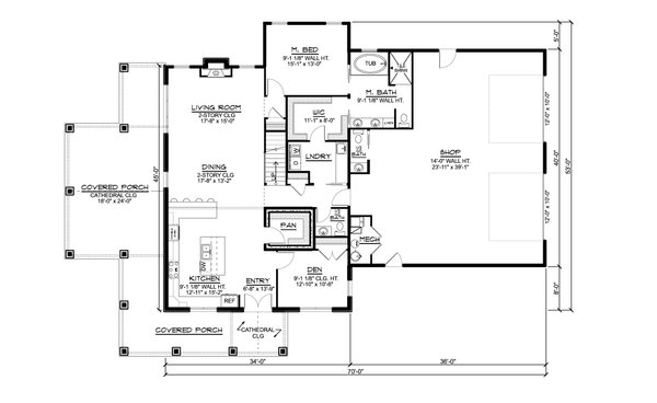 Home Plan - Barndominium Floor Plan - Main Floor Plan #1064-222