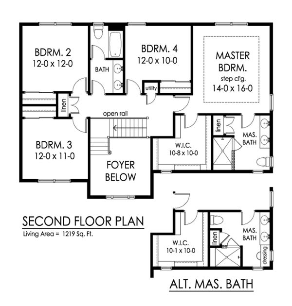 Architectural House Design - Country Floor Plan - Upper Floor Plan #1010-246