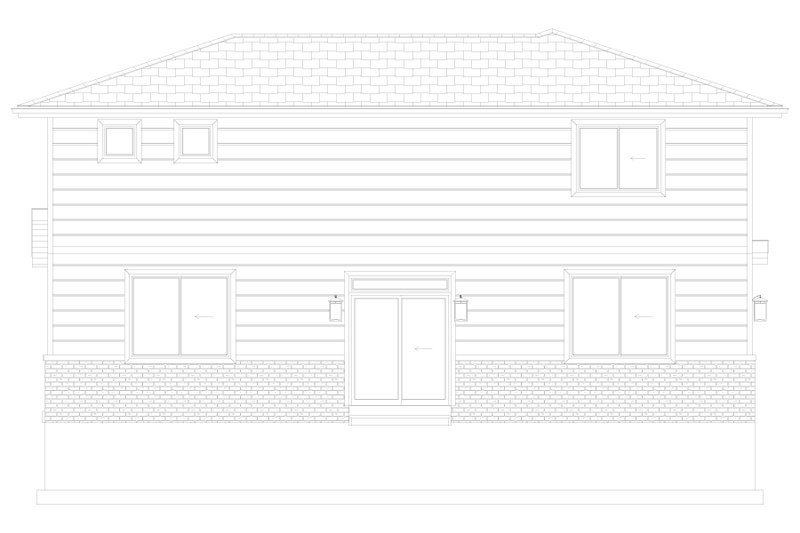 Architectural House Design - Exterior - Rear Elevation 1 for Farmhouse House Plan #1060-254 - 3 bed, 2.5 bath