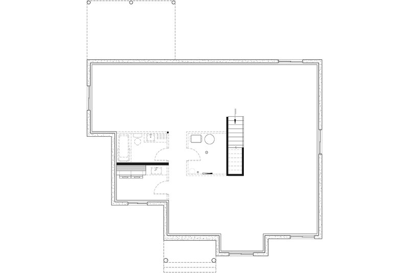 House Design - Floor Plan - Lower Floor for Bungalow House Plan #23-2818 - 4 bed, 2 bath