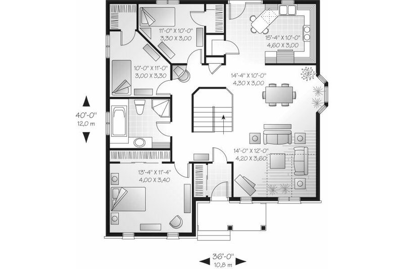Dream House Plan - Floor Plan - Main Floor House Plan #23-690 - 3 bed, 1 bath