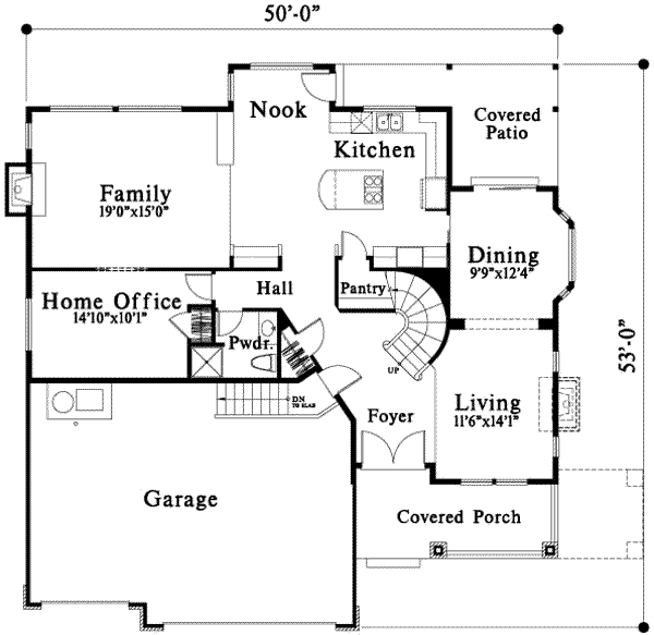 Traditional Floor Plan - Main Floor Plan #78-166