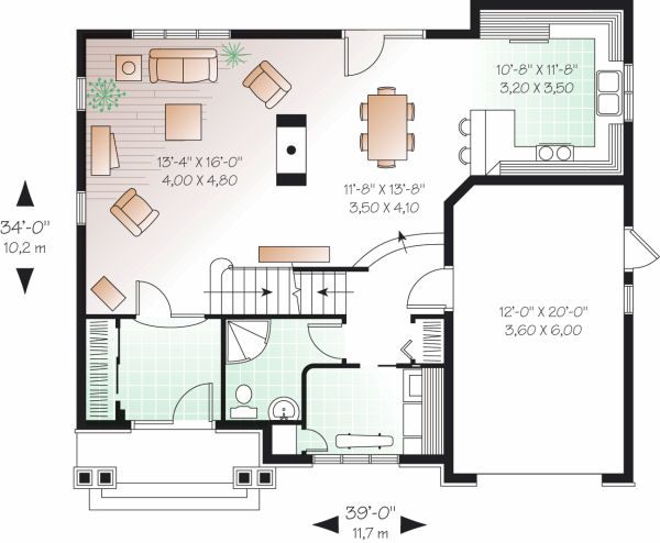 House Plan Design - Traditional Floor Plan - Main Floor Plan #23-721