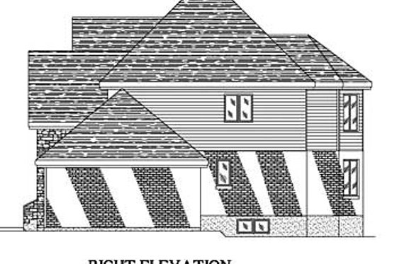 Exterior - Rear Elevation for European House Plan #138-298 - 3 bed, 1.5 bath