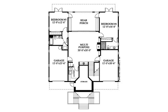 Floor Plan - Lower Floor for Country House Plan #426-17 - 5 bed, 4 bath