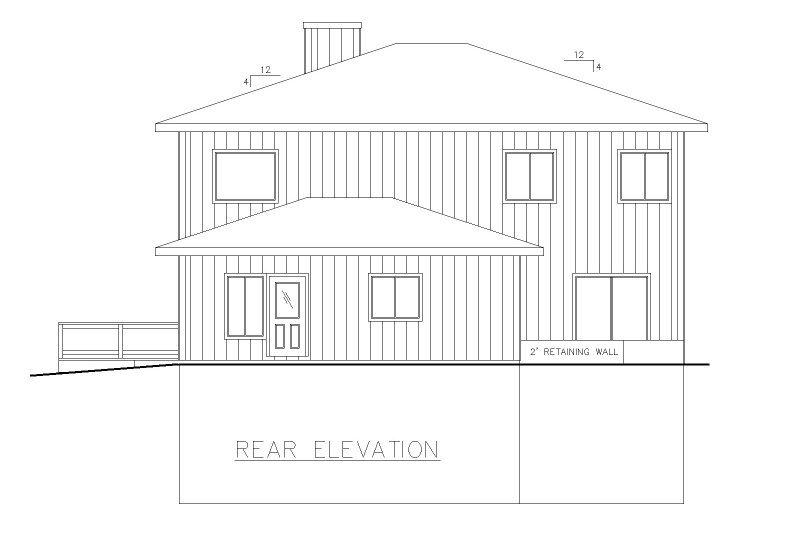 Architectural House Design - Exterior - Rear Elevation for Contemporary House Plan #117-926 - 3 bed, 2.5 bath