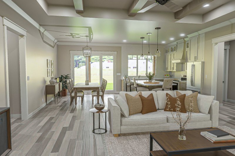 House Blueprint - Interior - Family Room 1 for Ranch House Plan #406-9669 - 3 bed, 2.5 bath