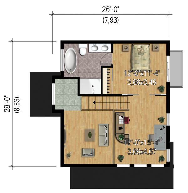 Modern Floor Plan - Upper Floor Plan #25-4364