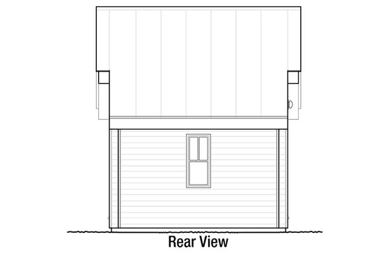 Exterior - Rear Elevation for Bungalow House Plan #915-10 - 1 bed, 1 bath