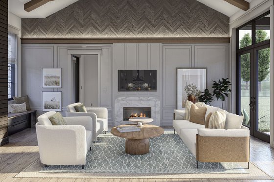 Interior - Family Room for Modern House Plan #455-568 - 3 bed, 2 bath