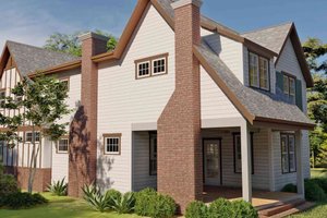 Exterior - Rear Elevation for Tudor House Plan #1079-3 - 4 bed, 3 bath