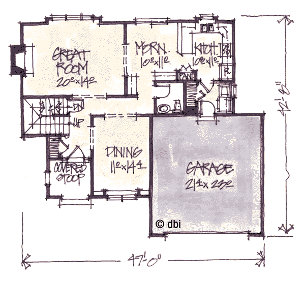 Dream House Plan - European Floor Plan - Main Floor Plan #20-251