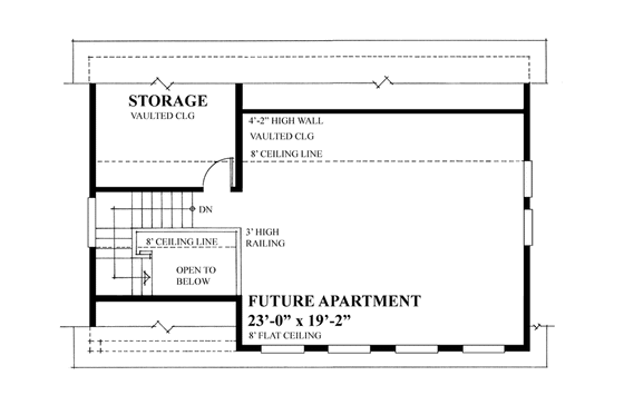 Floor Plan - Upper Floor for Traditional House Plan #118-130, 1 bath