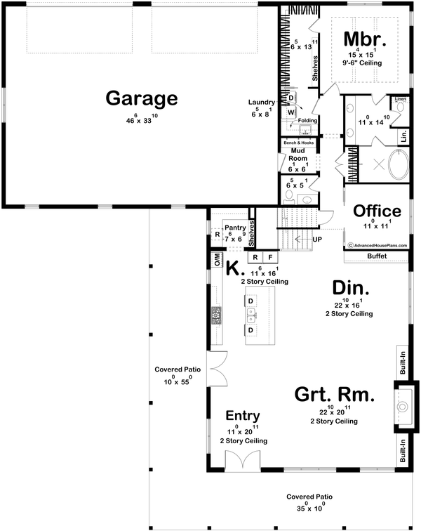 Barndominium Floor Plan - Main Floor Plan #455-726