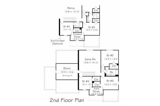 Floor Plan - Upper Floor House Plan #329-378 - 4 bed, 2.5 bath