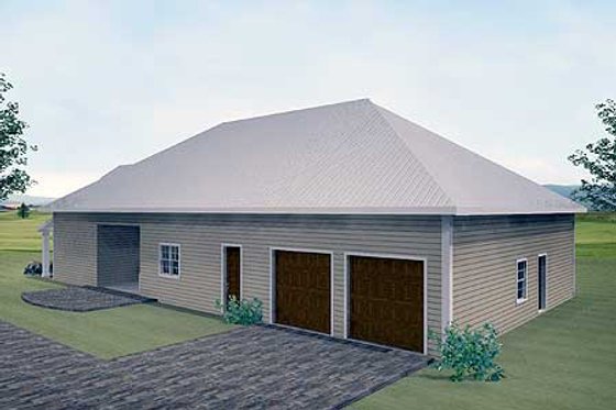 Exterior - Rear Elevation for Traditional House Plan #44-163 - 3 bed, 2 bath