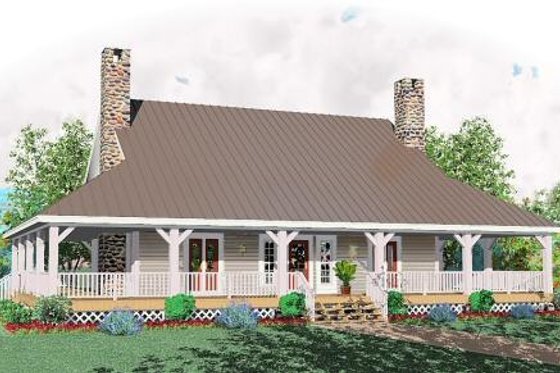 Exterior - Front Elevation for Southern House Plan #81-240 - 3 bed, 2.5 bath