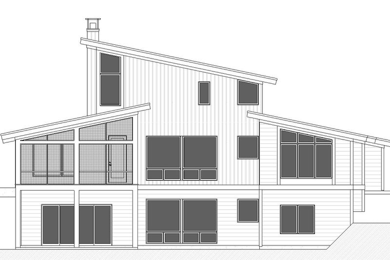 House Blueprint - Exterior - Rear Elevation for Modern House Plan #901-161 - 5 bed, 3.5 bath