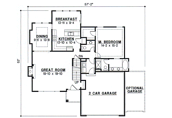 Traditional Floor Plan - Main Floor Plan #67-394