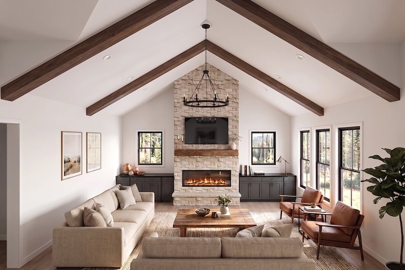 House Plan Design - Interior - Family Room for Barndominium House Plan #1089-78 - 3 bed, 3.5 bath