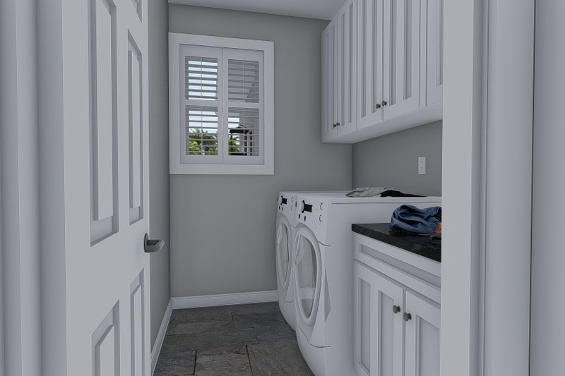 House Blueprint - Interior - Laundry for Traditional House Plan #1060-56 - 3 bed, 2 bath
