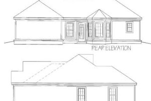 Exterior - Rear Elevation for Traditional House Plan #81-166 - 3 bed, 2 bath