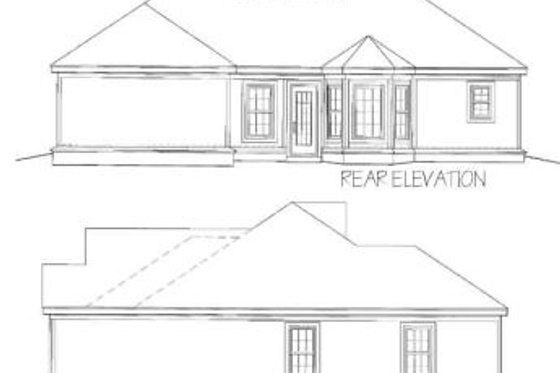 Exterior - Rear Elevation for Traditional House Plan #81-166 - 3 bed, 2 bath
