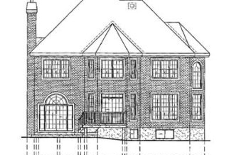House Plan Design - Exterior - Rear Elevation for European House Plan #25-281 - 4 bed, 2.5 bath