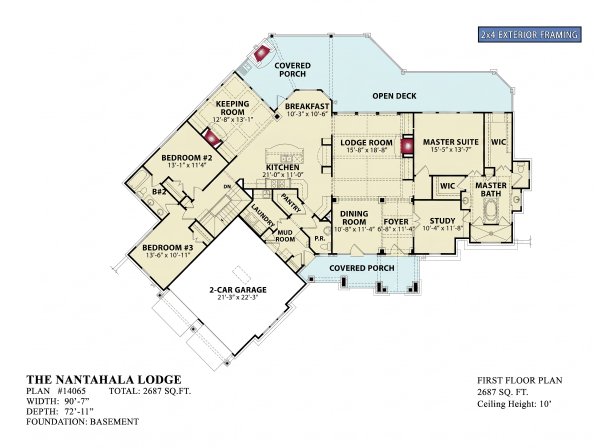 Home Plan - Floor Plan - Main Floor for Craftsman House Plan #54-722 - 3 bed, 2.5 bath