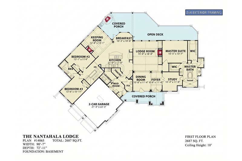 Home Plan - Floor Plan - Main Floor for Craftsman House Plan #54-722 - 3 bed, 2.5 bath