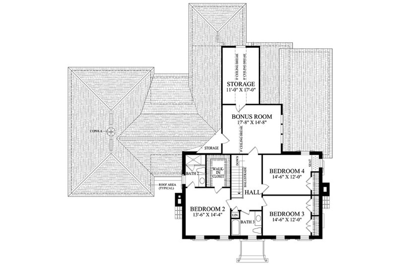 Home Plan - Floor Plan - Upper Floor for Colonial House Plan #137-258 - 4 bed, 4.5 bath