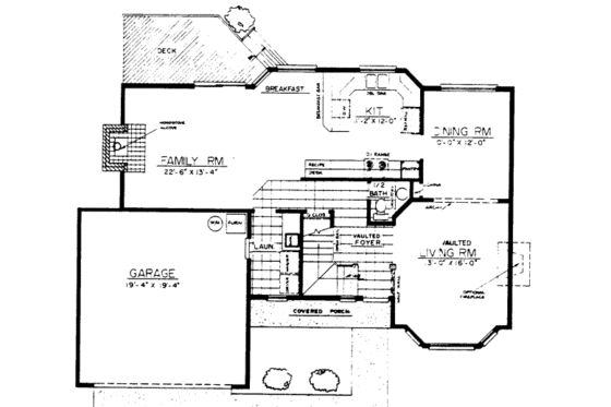 Floor Plan - Main Floor for Traditional House Plan #303-112 - 4 bed, 2.5 bath