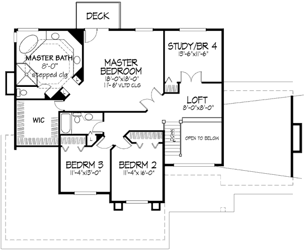 House Plan Design - Country Floor Plan - Upper Floor Plan #320-468