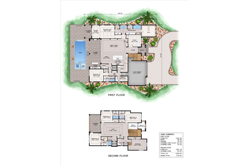 House Blueprint - Floor Plan - Main Floor for Contemporary House Plan #1083-28 - 6 bed, 5.5 bath