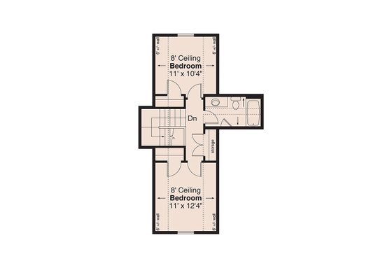 Floor Plan - Upper Floor for Bungalow House Plan #124-1440 - 3 bed, 2 bath