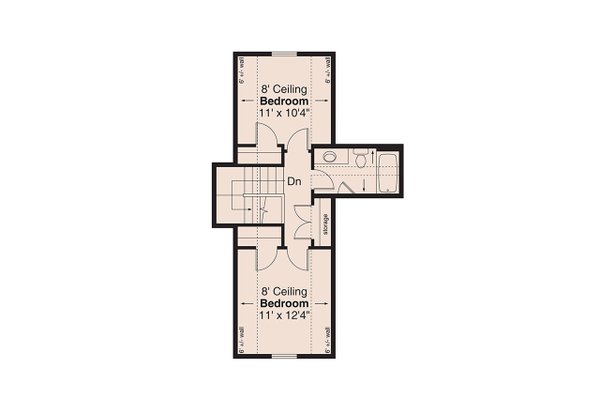 House Blueprint - Bungalow Floor Plan - Upper Floor Plan #124-1440