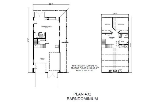 Floor Plan - Other Floor for Farmhouse House Plan #140-197 - 2 bed, 1.5 bath