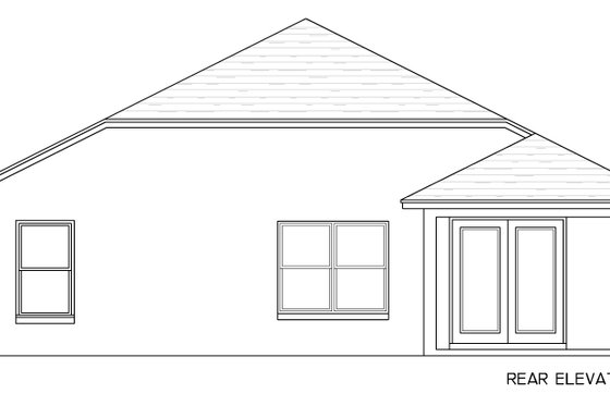 Exterior - Rear Elevation for Ranch House Plan #1058-209 - 3 bed, 2 bath