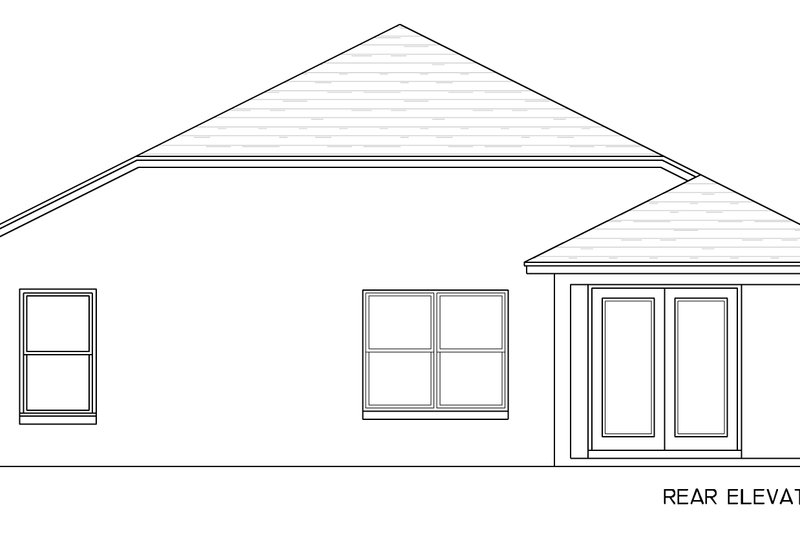 Dream House Plan - Exterior - Rear Elevation for Ranch House Plan #1058-209 - 3 bed, 2 bath