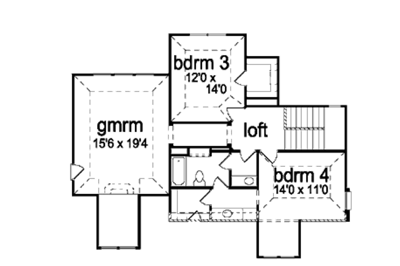 Dream House Plan - Floor Plan - Upper Floor for European House Plan #84-417 - 4 bed, 3 bath