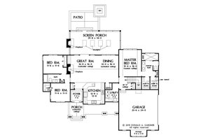 Floor Plan - Main Floor for Ranch House Plan #929-1089 - 3 bed, 2 bath