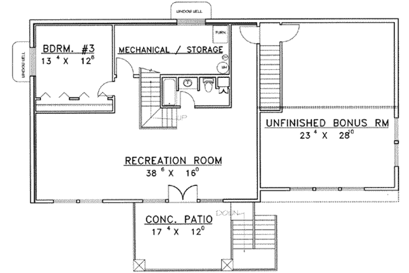 Dream House Plan - Floor Plan - Main Floor for Traditional House Plan #117-382 - 3 bed, 3 bath